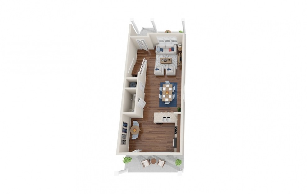 Baldwin - 2 bedroom floorplan layout with 2.5 baths and 1480 square feet. (Floor 1)