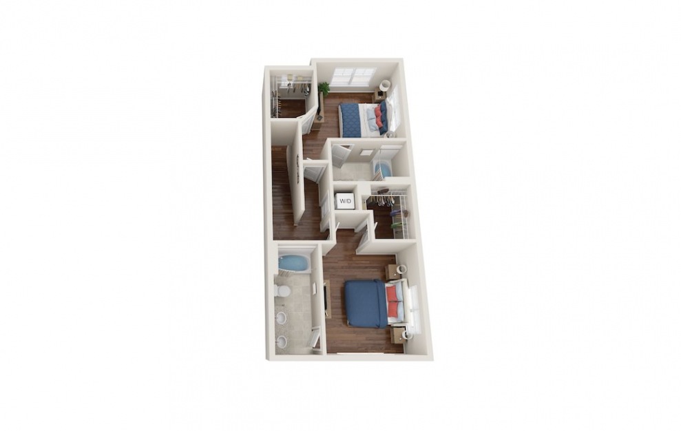 Baldwin - 2 bedroom floorplan layout with 2.5 baths and 1480 square feet. (Floor 2)