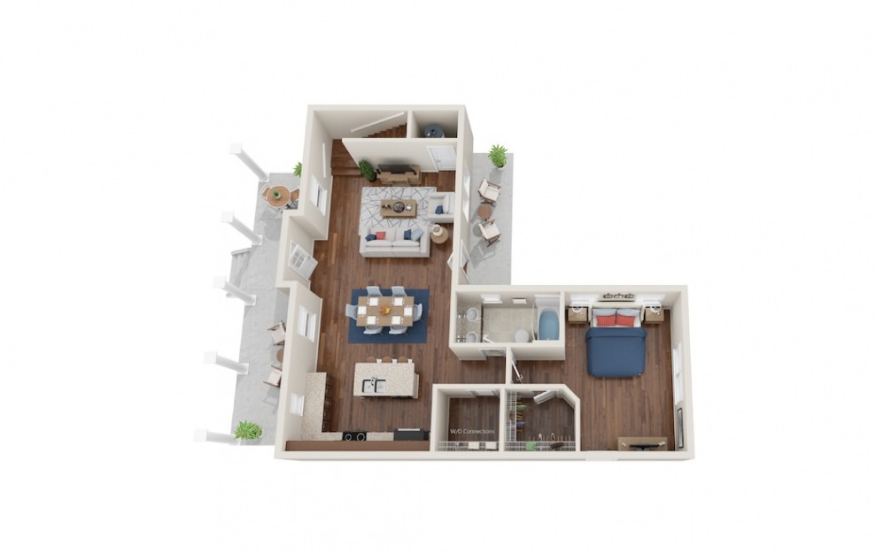 Chadwick - 3 bedroom floorplan layout with 2 baths and 1710 square feet. (Floor 1)