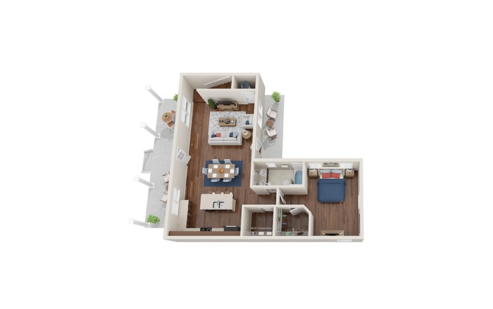 Davenport - 4 bedroom floorplan layout with 3 bathrooms and 2066 square feet (Floor 1)