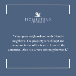Join a community where you feel at home! 💫 
#reviews #gvltoday #community #aptliving #cottagehome #forrent #homestead Instagram post from @HomesteadatHartness on June 28, 2024 10:57:16am